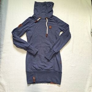 Naketano Blue Hoodie with Brown Accents